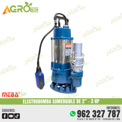 BOMBA SUMERGIBLE DE 3 HP MEBA