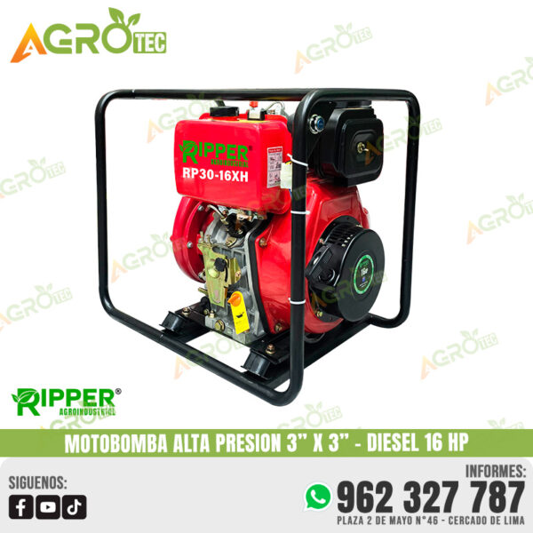 MOTOBOMBA DIESEL DE ALTA PRESION 3" X 3"