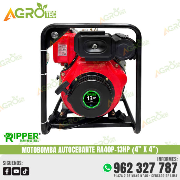 MOTOBOMBA DIESEL RIPPER DE 4" X 4" RA40P-13HP