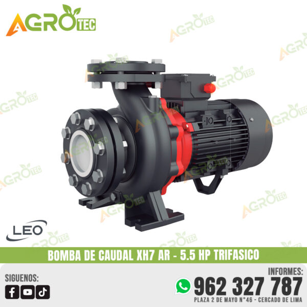 BOMBA CENTRIFUGA 4" X 4" LEO XH7-AR DE 5.5 HP TRIFASICO