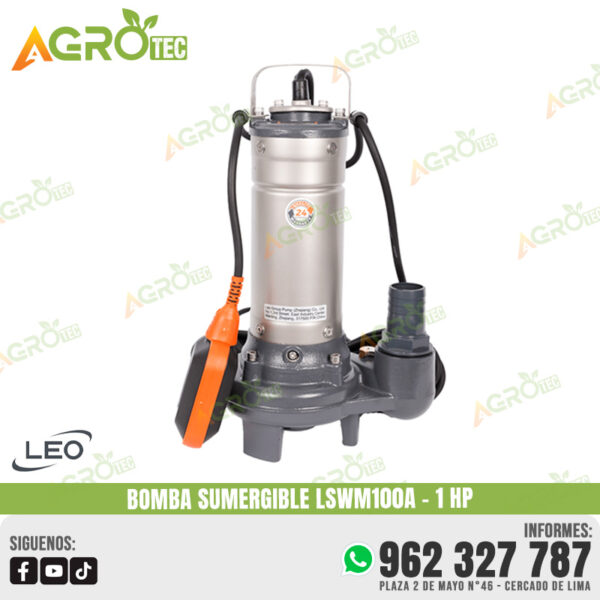 BOMBA SUMERGIBLE LEO LSWM100A DE 1 HP